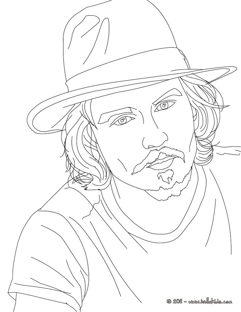 Famous People Coloring Pages
 Johnny depp coloring pages Hellokids