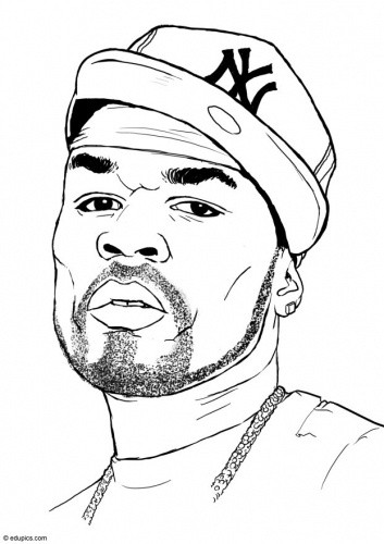 Famous People Coloring Pages
 Coloring page 50 Cent