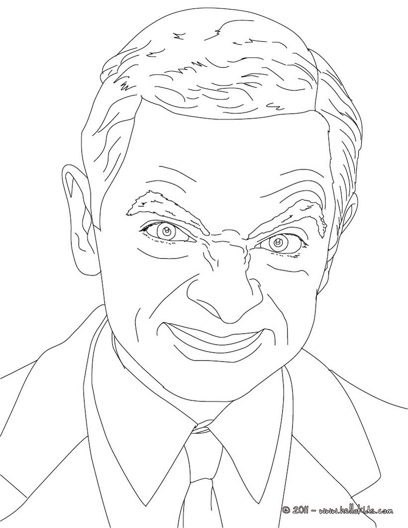 Famous People Coloring Pages
 Mr bean coloring pages Hellokids