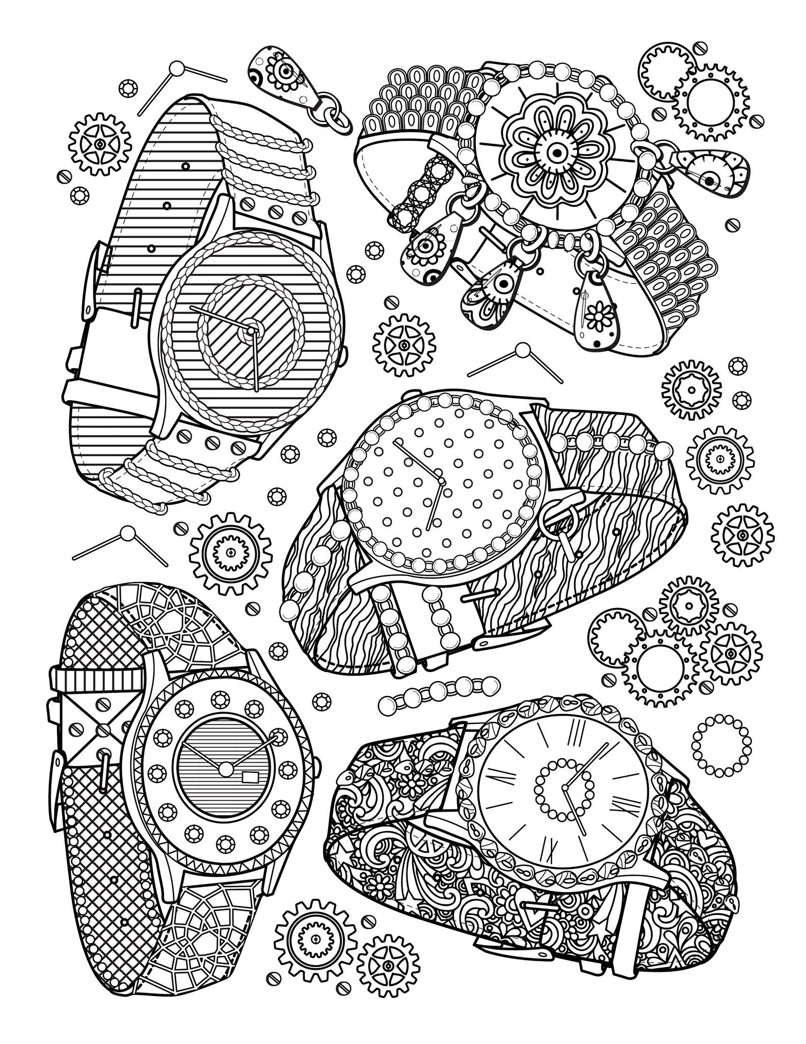 Fashion Adult Coloring Books
 Book jewelry watches Fashion Adult Coloring Pages