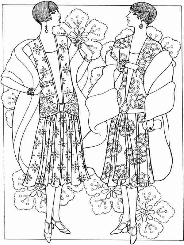 Fashion Adult Coloring Books
 9 Flower Fashion For Valentines Coloring Pages
