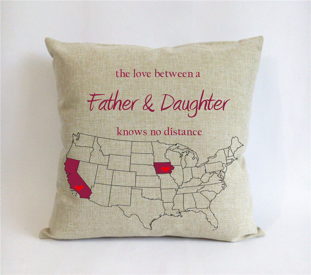 Father Daughter Gift Ideas
 long distance father daughter pillow case fathers day t