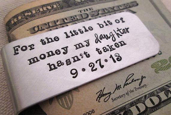 Father Of The Bride Gift Ideas
 Father of the Bride Gift Personalized Money Clip Aluminum