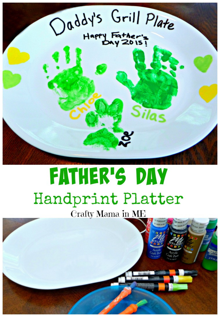 Father'S Day Gift Ideas For Preschoolers To Make
 Father s Day Handprint Platter Crafty Mama in ME