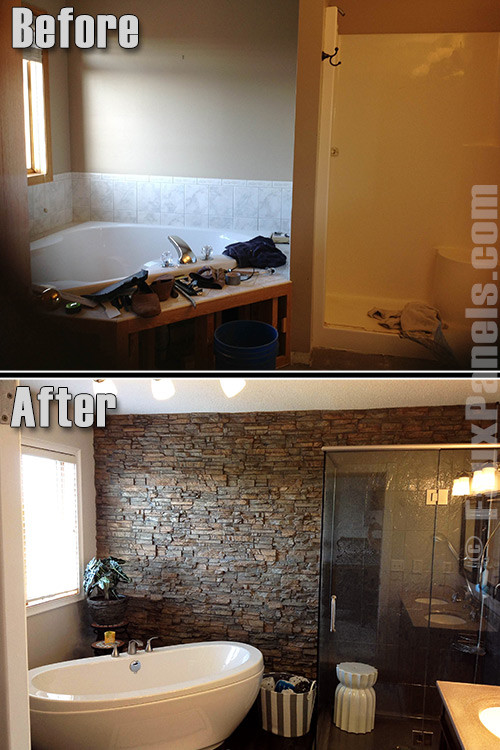 Best ideas about Faux Stone Accent Wall
. Save or Pin Bathrooms on a Bud Featured Remodels Now.