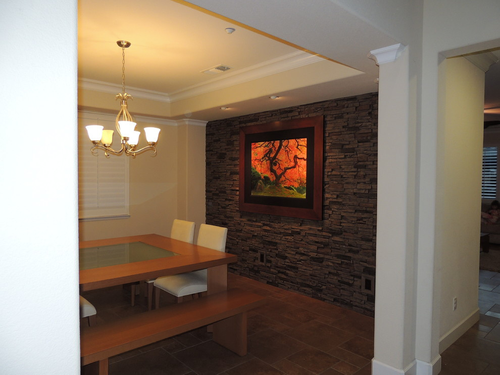 Best ideas about Faux Stone Accent Wall
. Save or Pin faux stone panels Dining Room Contemporary with accent Now.