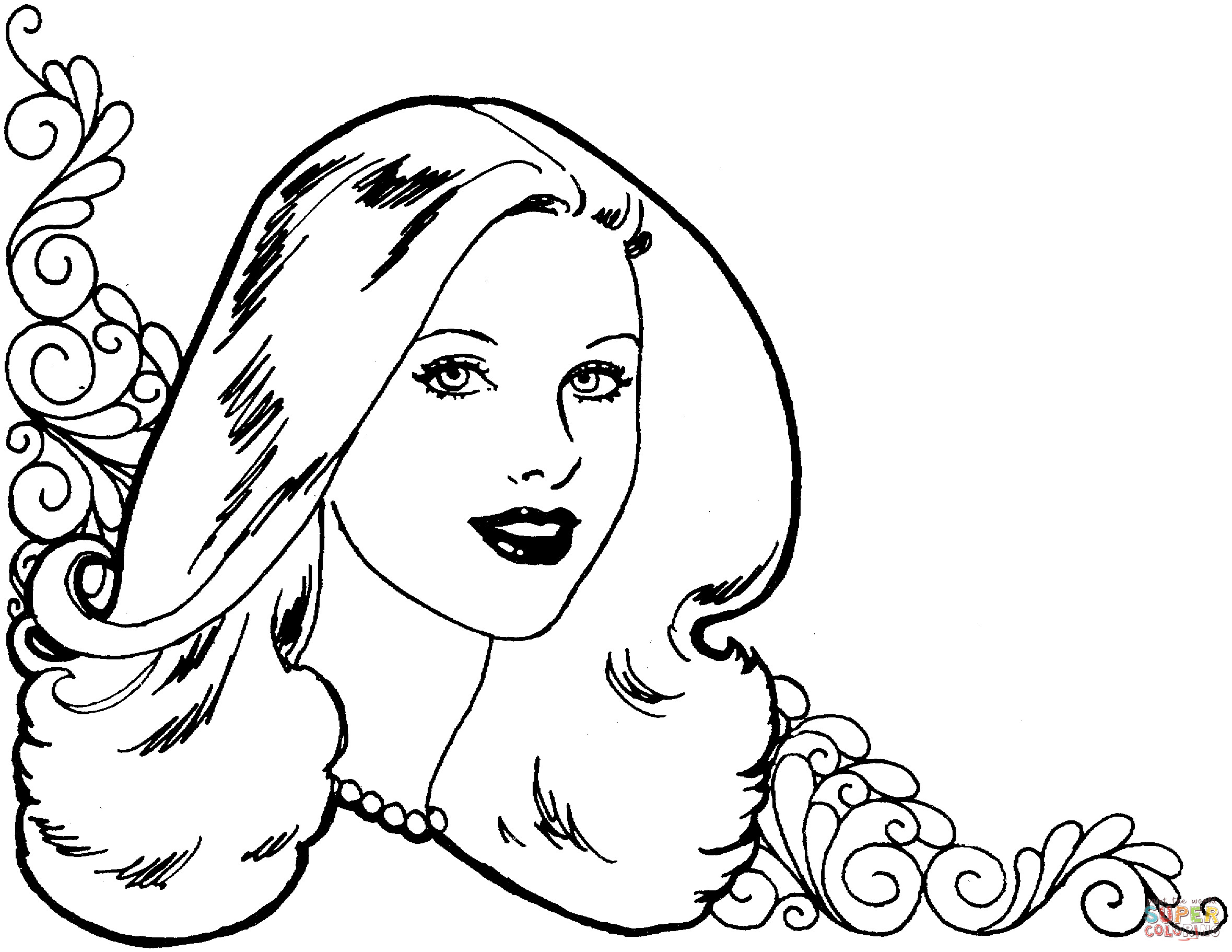 Female Coloring Pages
 Beautiful Woman coloring page