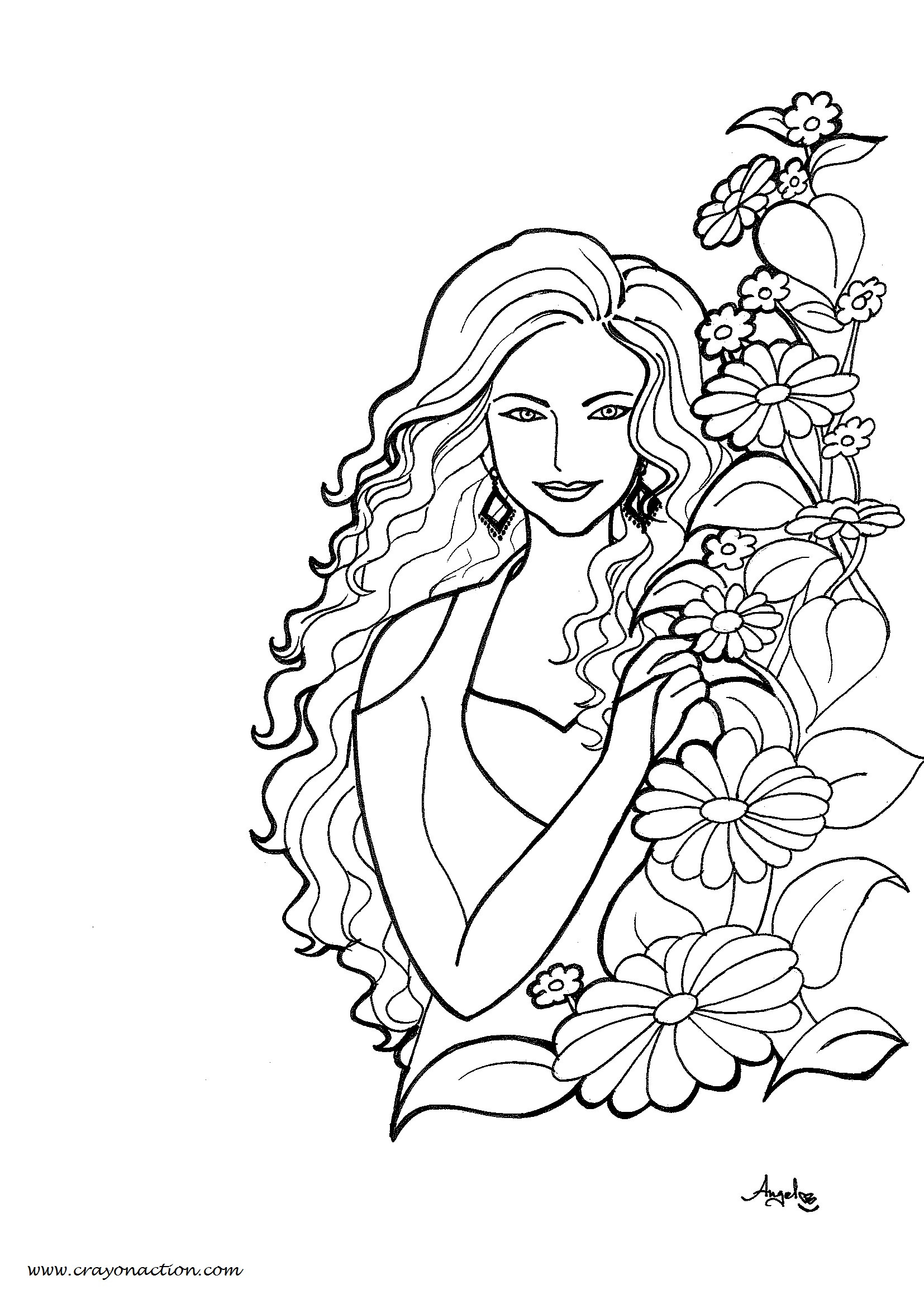 Female Coloring Pages
 Beautiful Gothic Woman Coloring Pages Coloring Pages