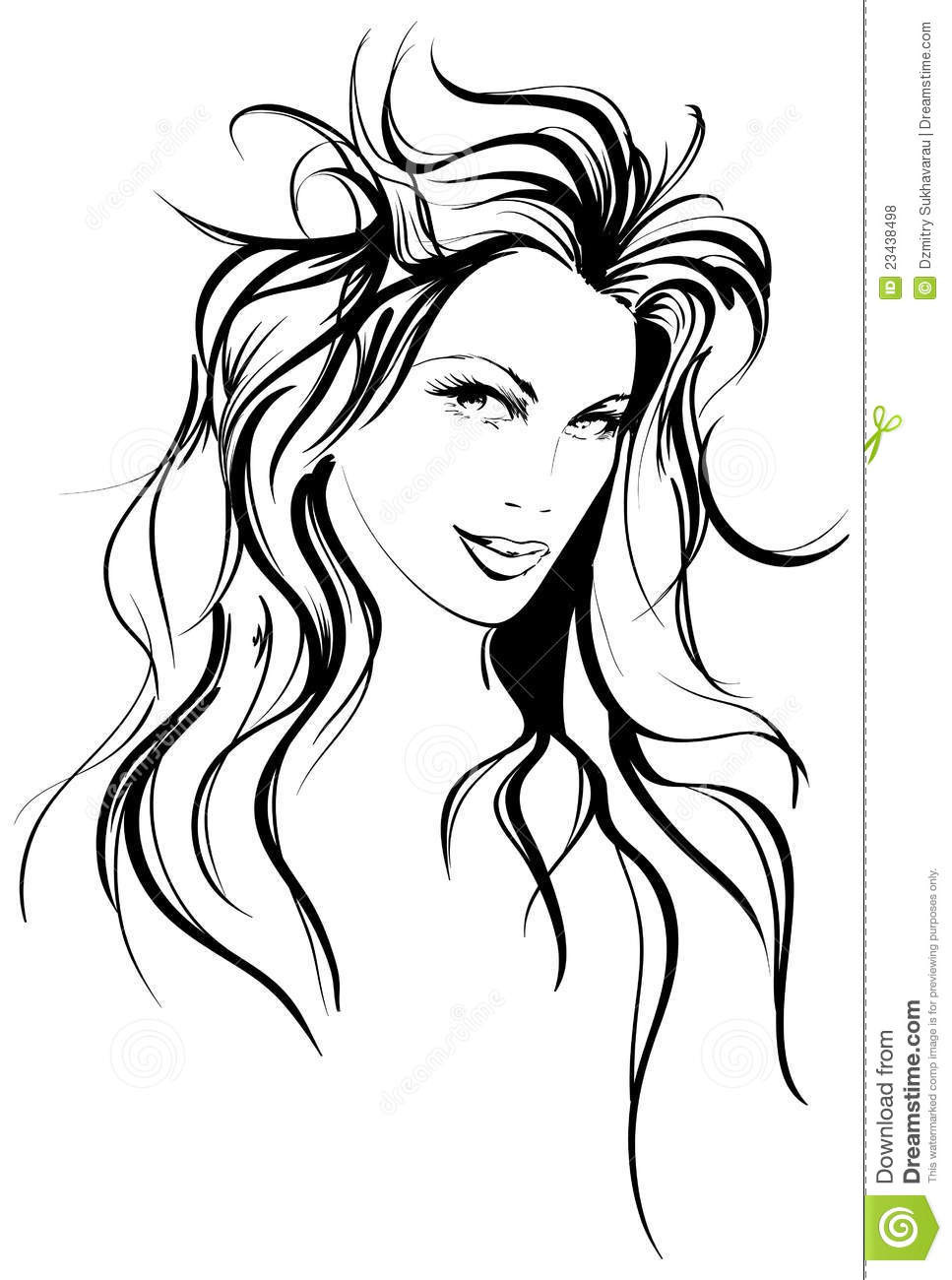 Female Coloring Pages
 Beauty girl face stock vector Illustration of drawing