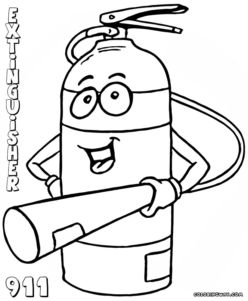 Fire Coloring Pages
 Fire extinguisher coloring pages