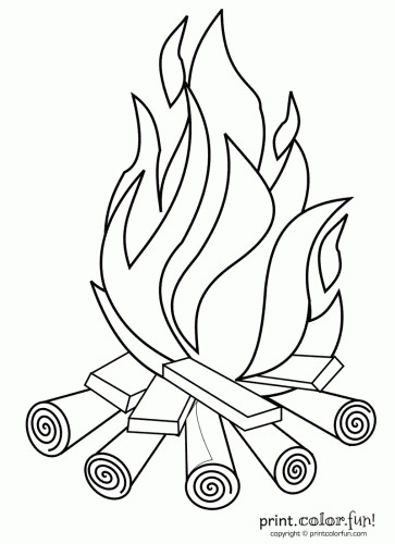 Fire Coloring Pages
 Campfire