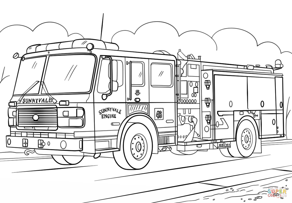 Fire Engine Coloring Pages
 Fire Truck coloring page