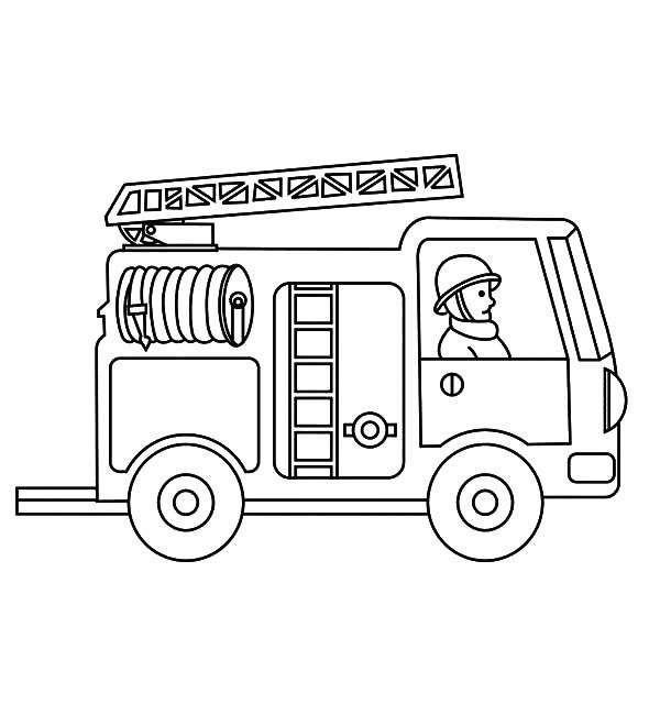 Fire Engine Coloring Pages
 Fire Truck Simple Coloring Pages