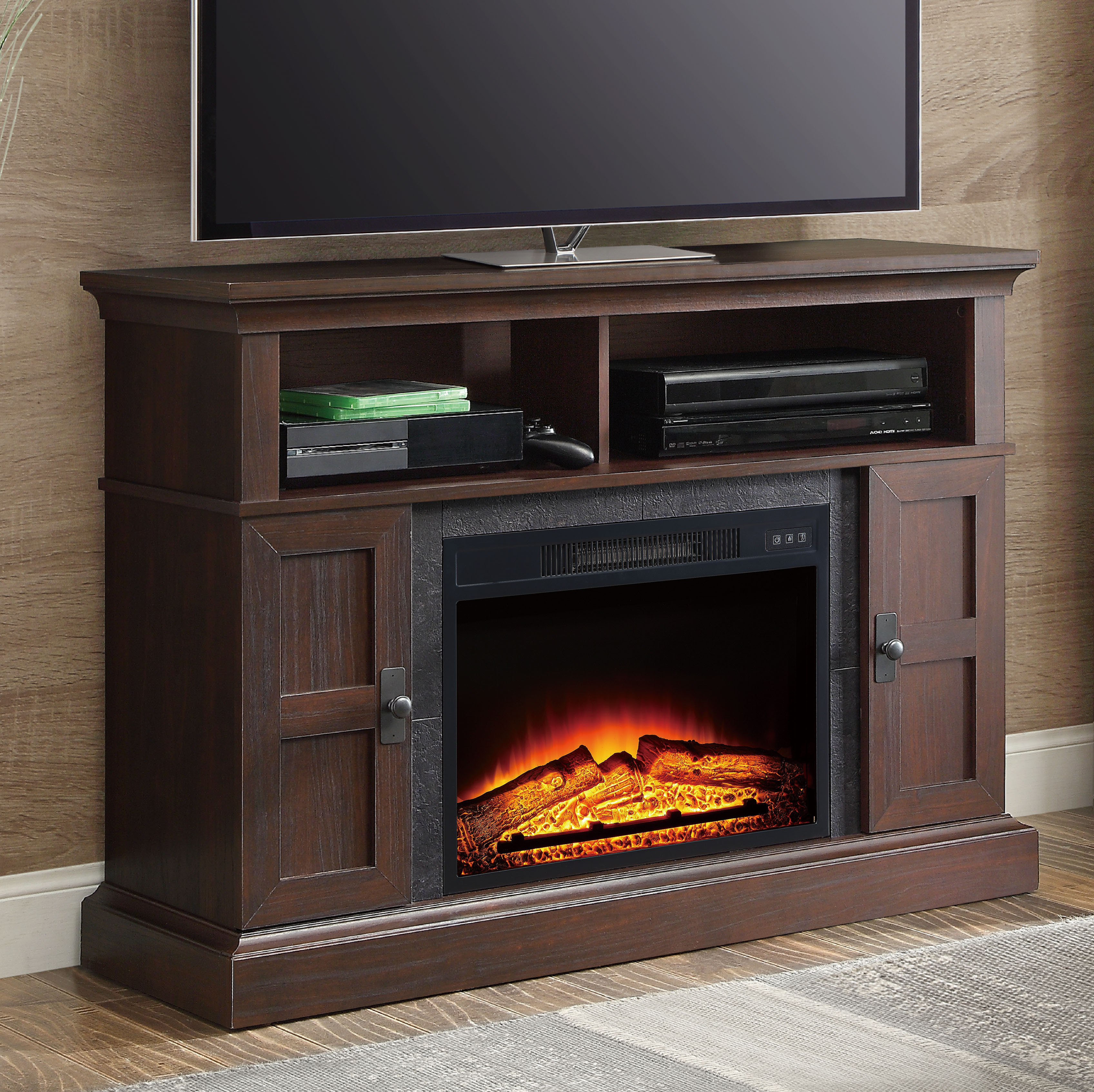 Best ideas about Fireplace Heater Tv Stand
. Save or Pin TV Stand Media Entertainment Wood Console 55" Electric Now.