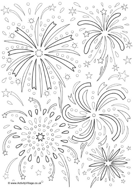 Firework Coloring Pages
 Fireworks Colouring Page 2