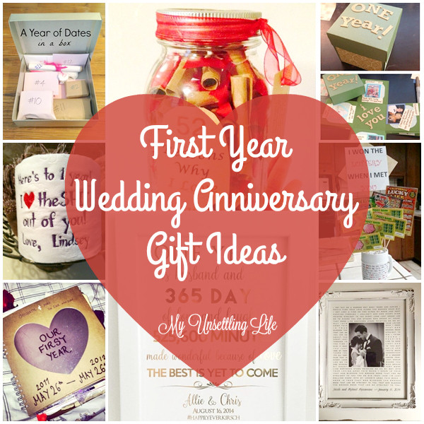 First Anniversary Gift Ideas
 My Unsettling Life First year wedding anniversary t ideas