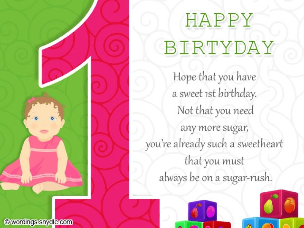 Best ideas about First Birthday Card Messages
. Save or Pin Baby 1st Birthday Card Messages Birthday Tale Now.