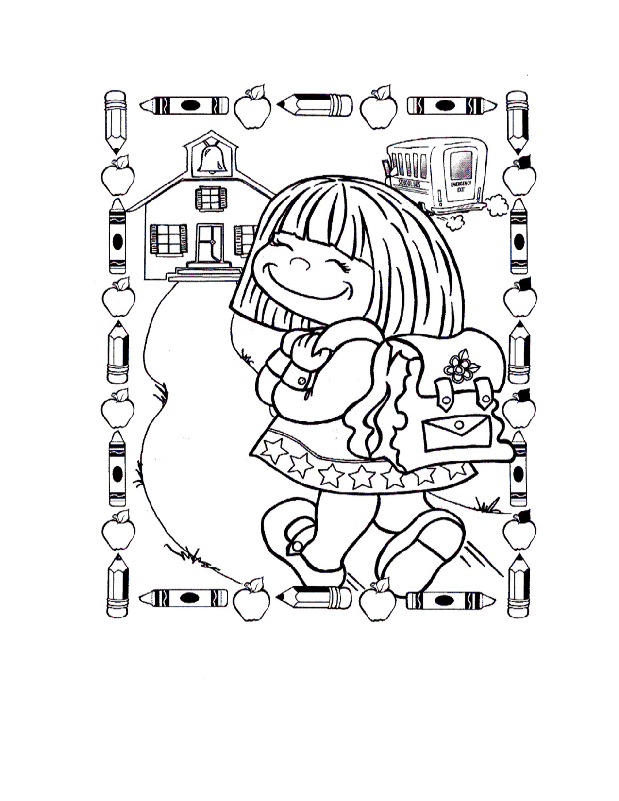 First Day Of Preschool Coloring Sheets
 First Day of School Coloring Pages coloringsuite