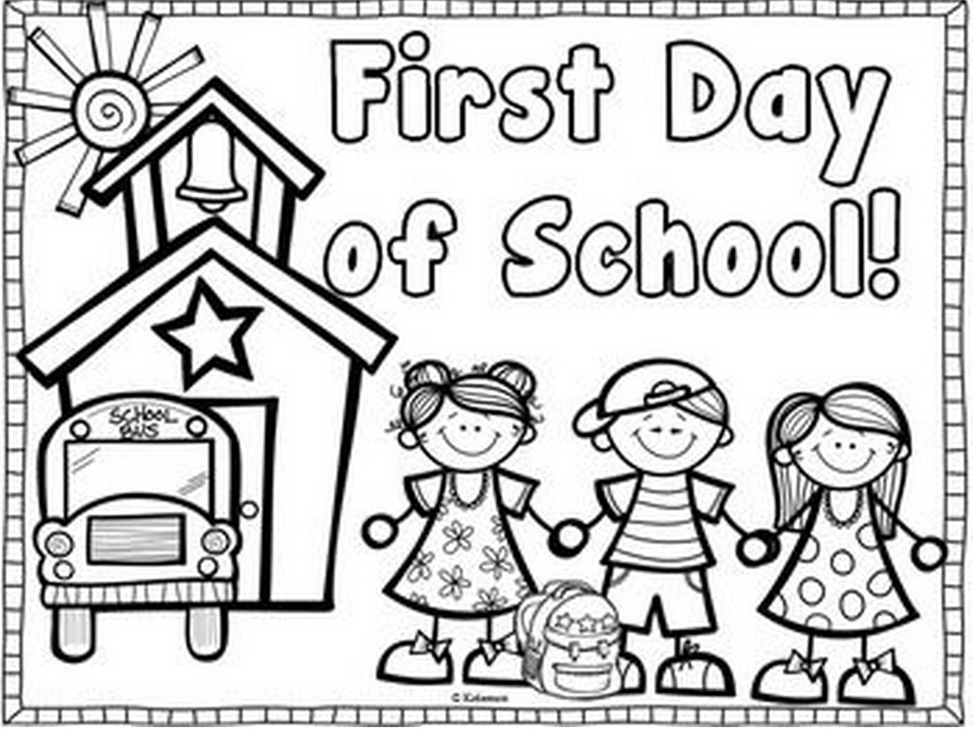 First Day Preschool Coloring Sheets
 First Day of School & Coloring Book