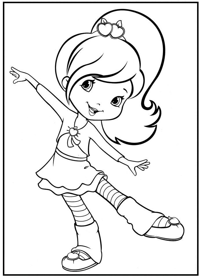 Fitness Coloring Pages For Kids
 Strawberry Shortcake Dance Exercise coloring picture for