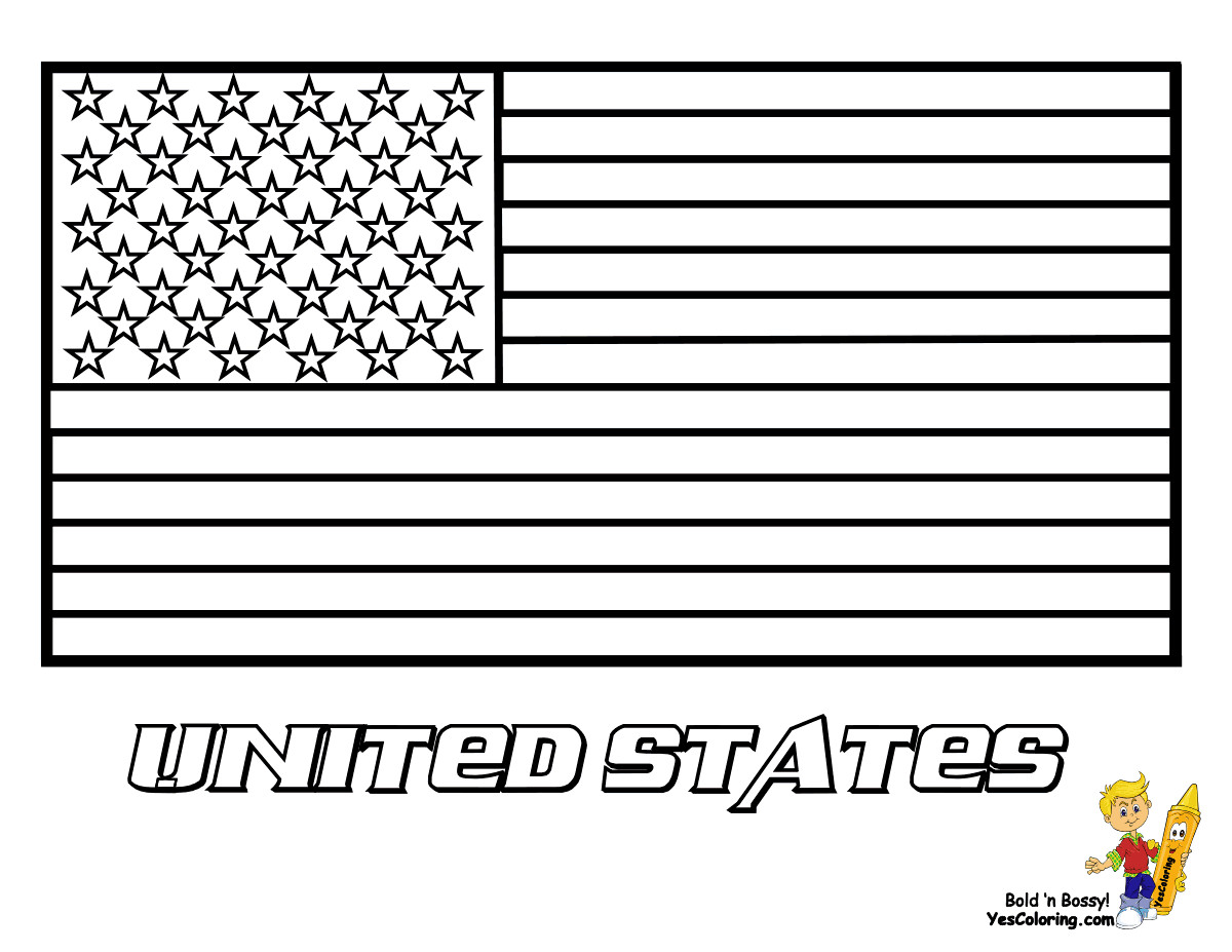 Flag Coloring Pages
 Fearless American Flag Coloring Free