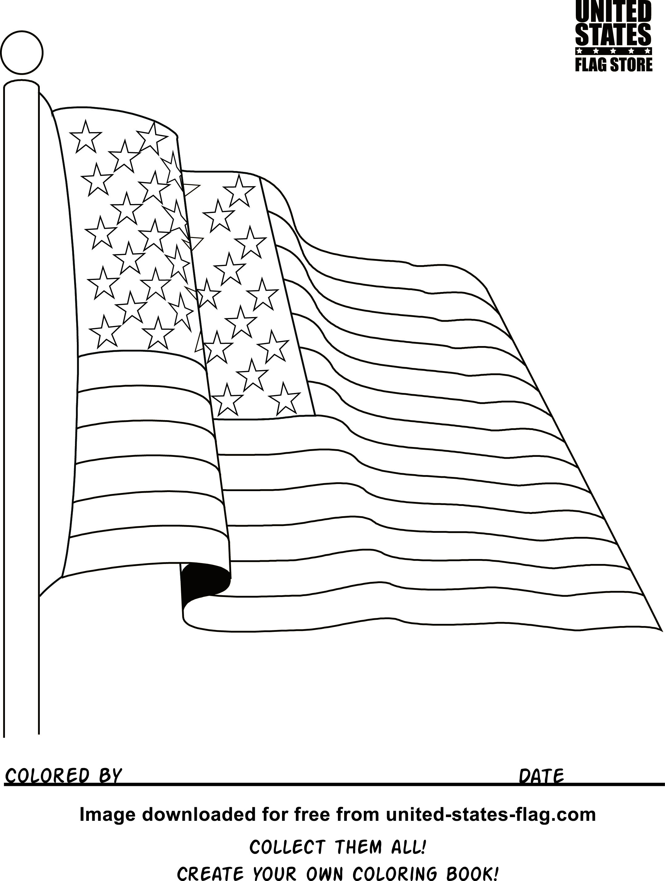 Flag Coloring Pages
 Free American Flag Coloring Pages