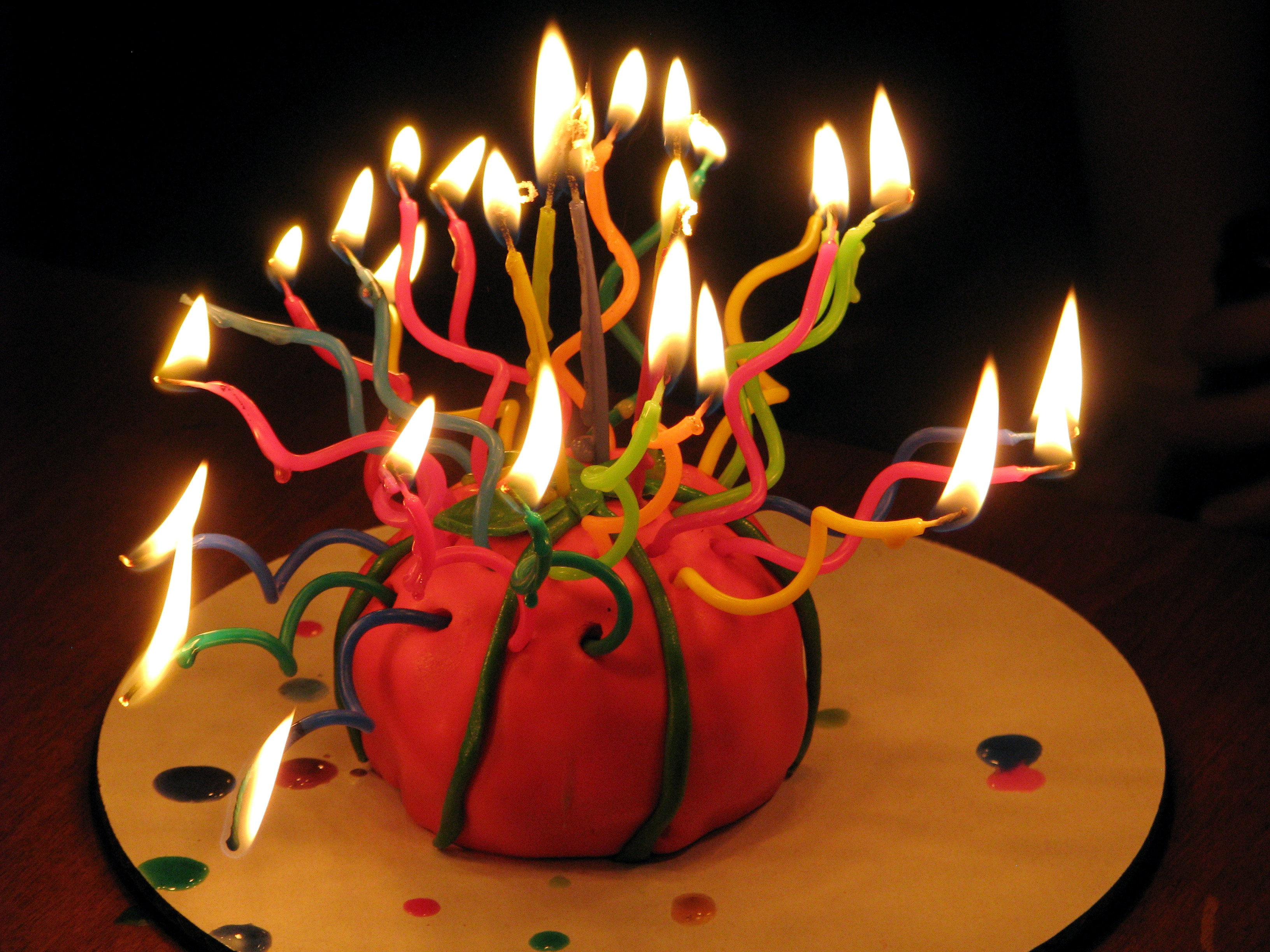 Flaming Birthday Cake
 Belated Wordless Wednesday Happy Birthday to Me
