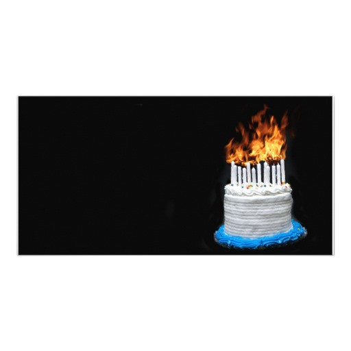 Flaming Birthday Cake
 Flaming Birthday cake Greeting Card