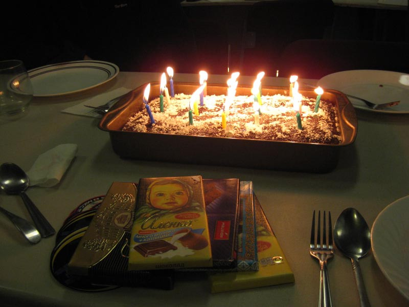 Flaming Birthday Cake
 Mars Dessert Research Station – MDRS Crew 89