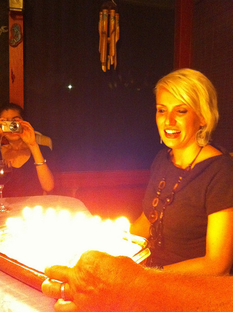 Flaming Birthday Cake
 flaming birthday cake & meagan