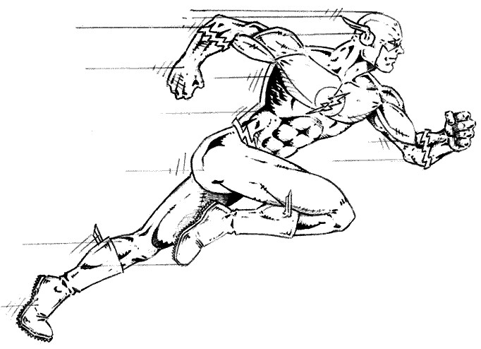 Flash Coloring Pages For Kids
 running Superhero The Flash Coloring Pages for kids boys