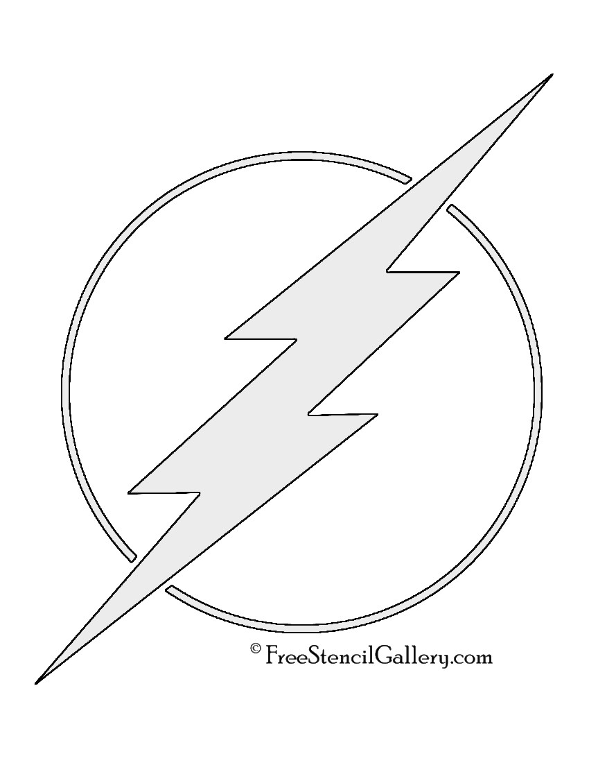 Flash Symbol Coloring Pages
 The Flash Symbol Stencil