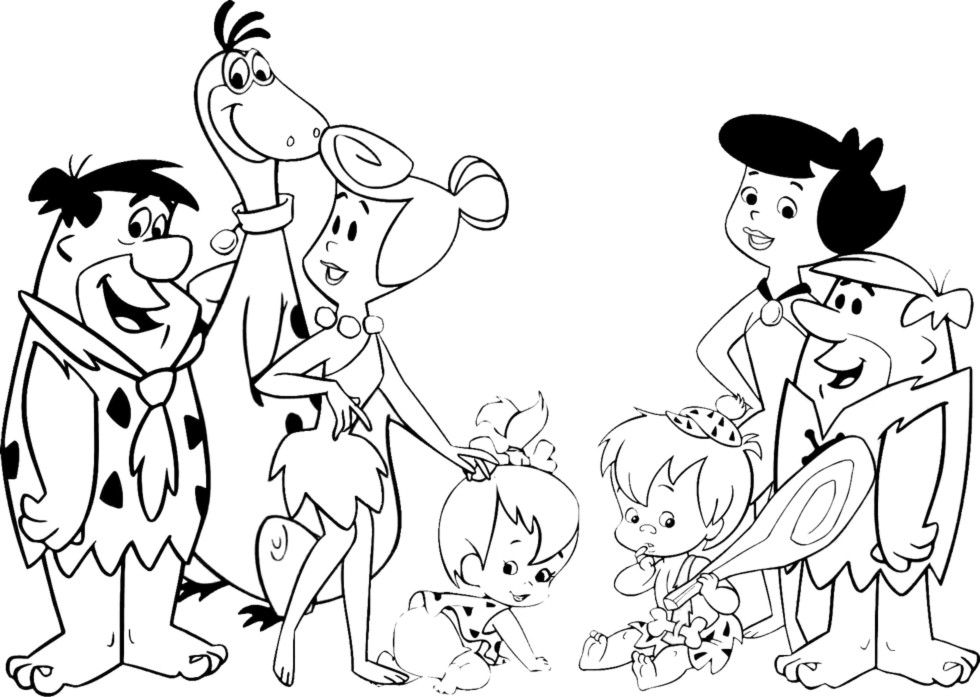Flintstones Coloring Book Pages
 Flinstone Family Free Coloring Pages