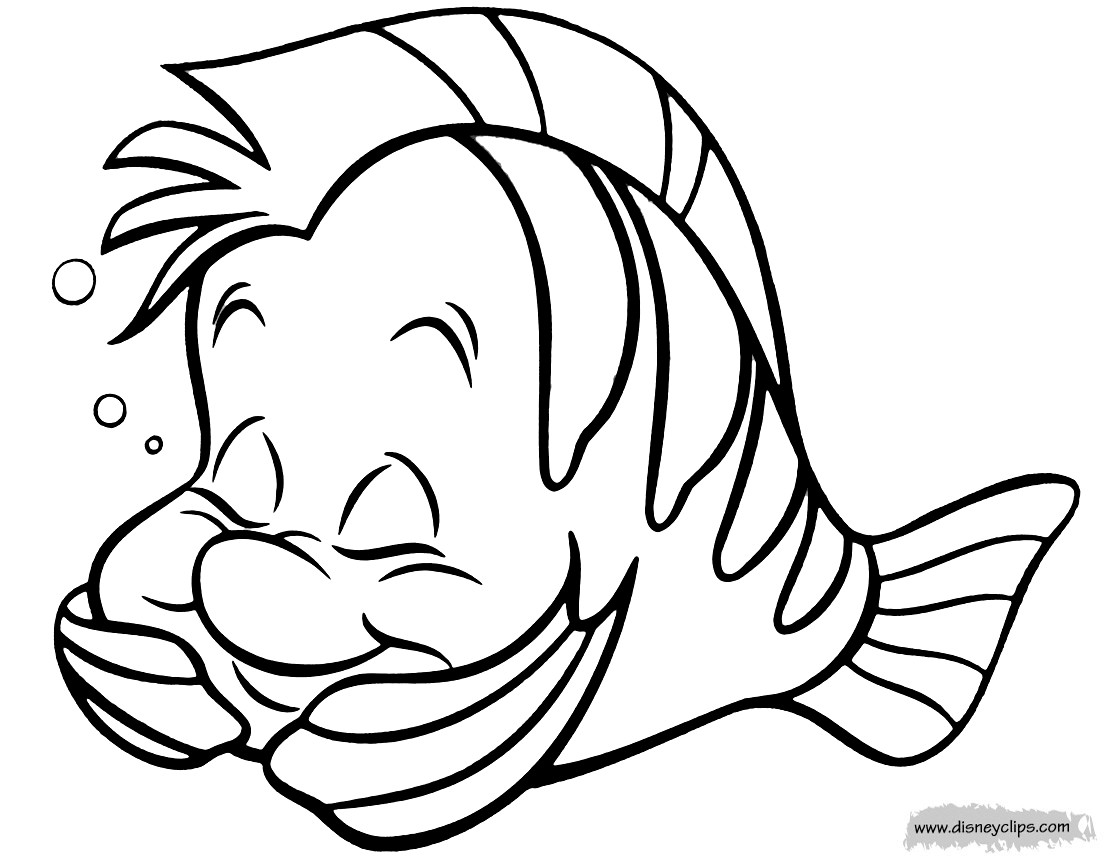 Flounder Coloring Pages
 The Little Mermaid Coloring Pages