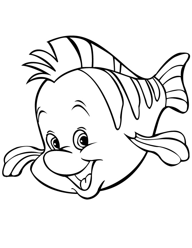 Flounder Coloring Pages
 Cute Cartoon Flounder Fish Coloring Page