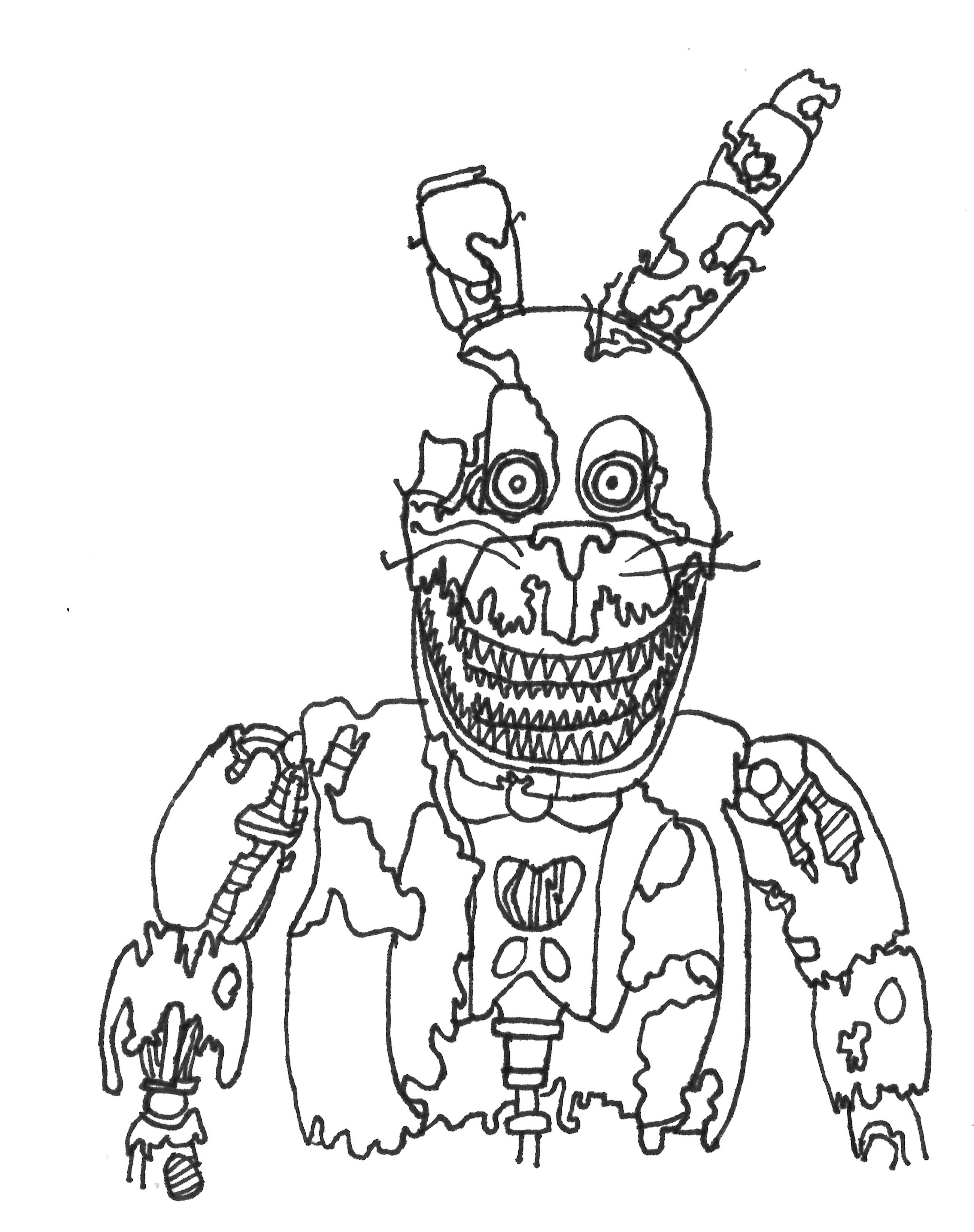 Fnaf Coloring Pages Nightmare
 How to Draw Nightmare Mangle From Five Nights at Freddy S