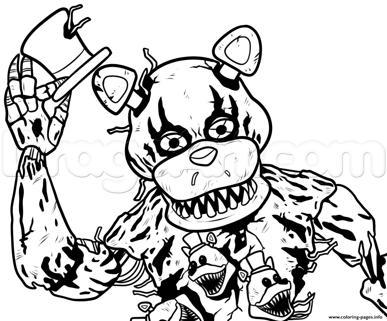 Fnaf Coloring Pages Nightmare
 Draw Nightmare Freddy Fazbear Fnaf Coloring Pages Printable