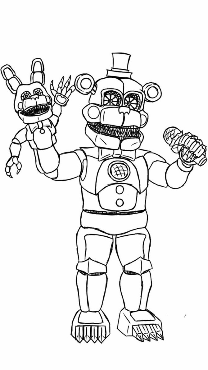 Fnaf Coloring Sheet
 Five Night Freddy Coloring Page Image Clipart