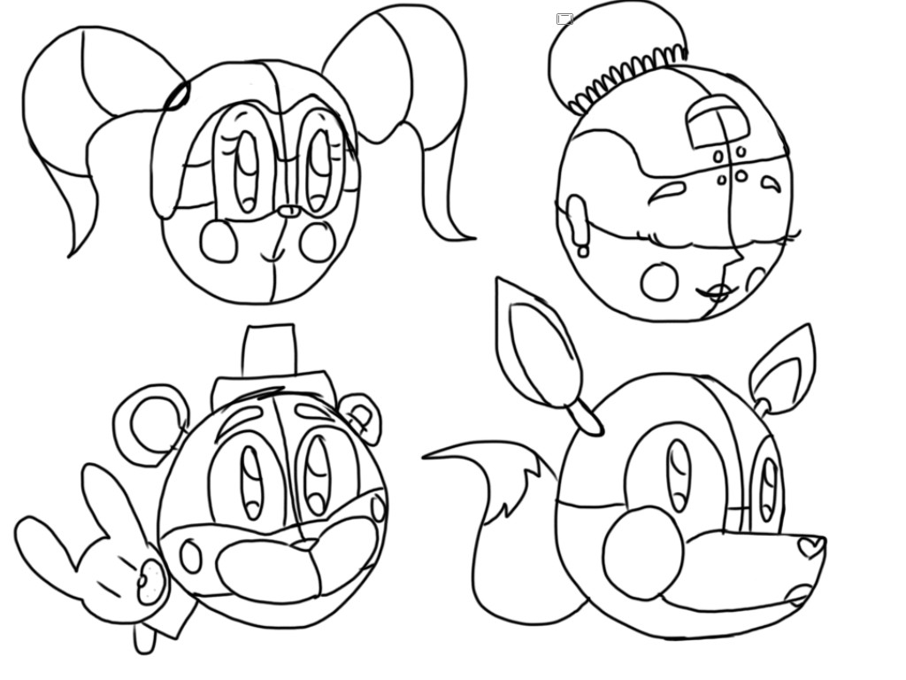 Fnaf Sister Location Coloring Pages
 Cute Sister Location characters uncoloured by HttydatAJ