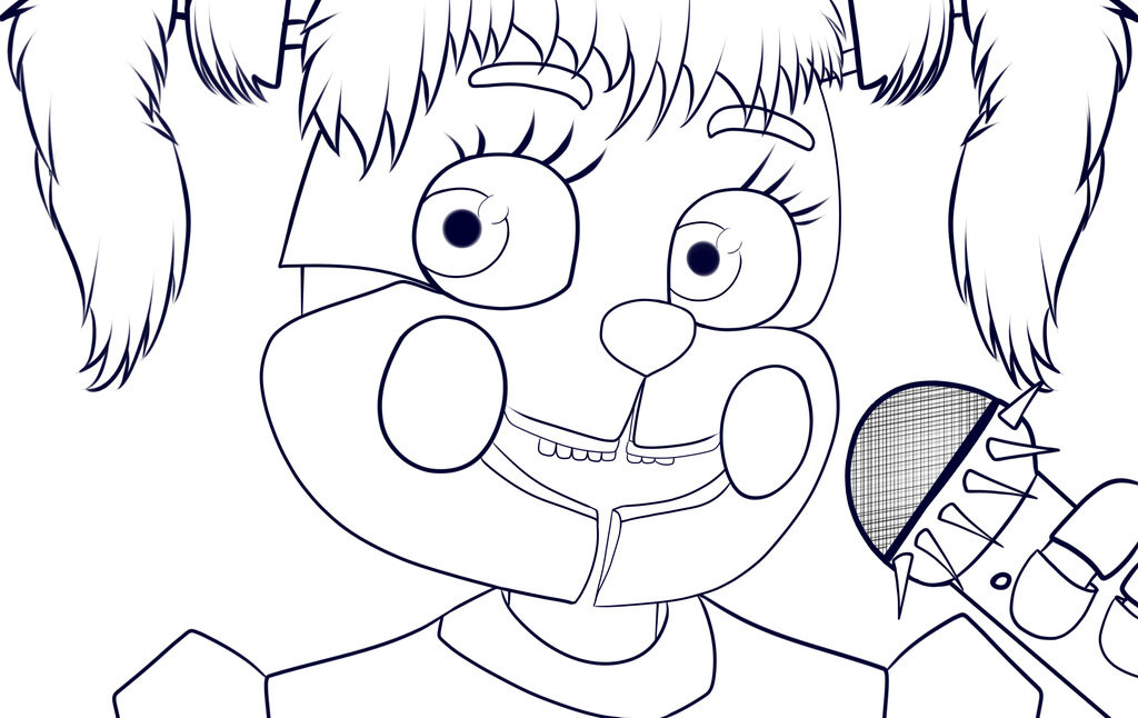 Fnaf Sister Location Coloring Pages
 fnaf sister location Lineart by montythedog33 on DeviantArt