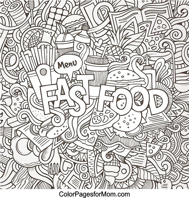Food Coloring Pages For Adults
 Doodles 41 Advanced Coloring Page