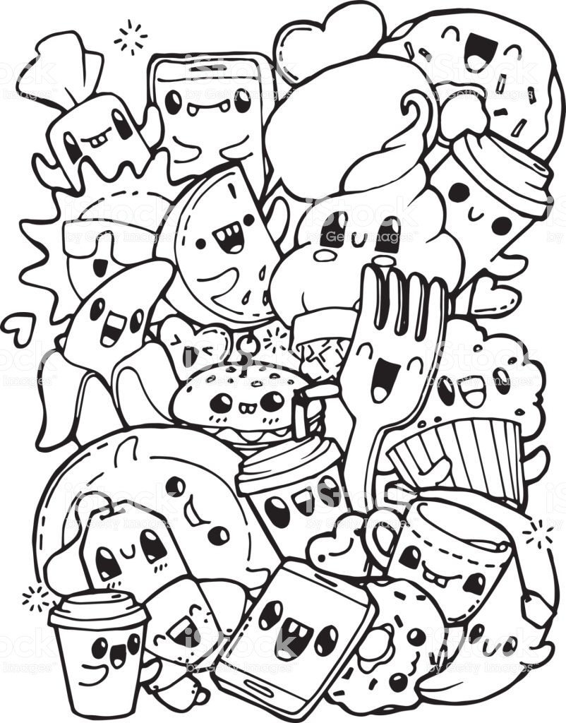 Food Coloring Pages For Adults
 Dining Doodles Breakfast Lunch Dinner Food Coloring Pages