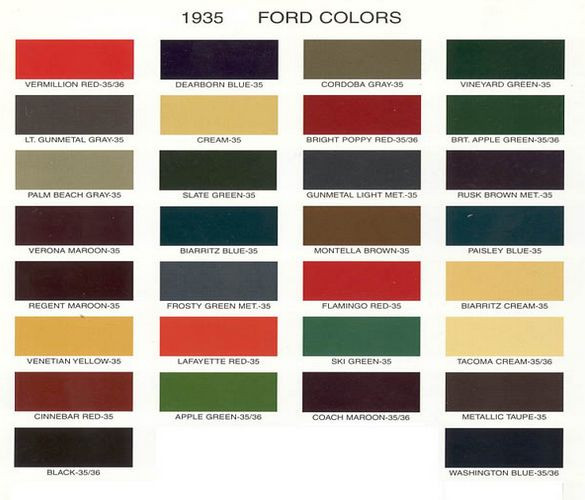 Best ideas about Ford Paint Colors
. Save or Pin Vintage Ford Paint Chips 1935 Now.