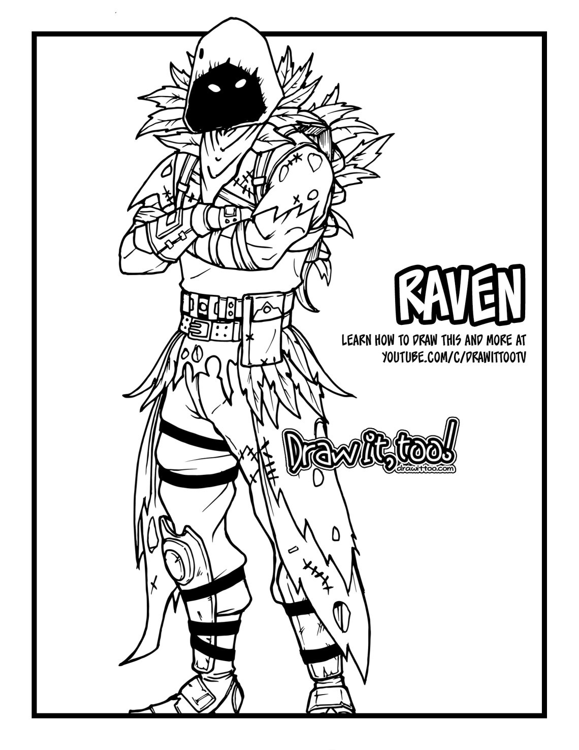Fortnite Coloring Pages Raven
 How to Draw RAVEN Fortnite Battle Royale Drawing