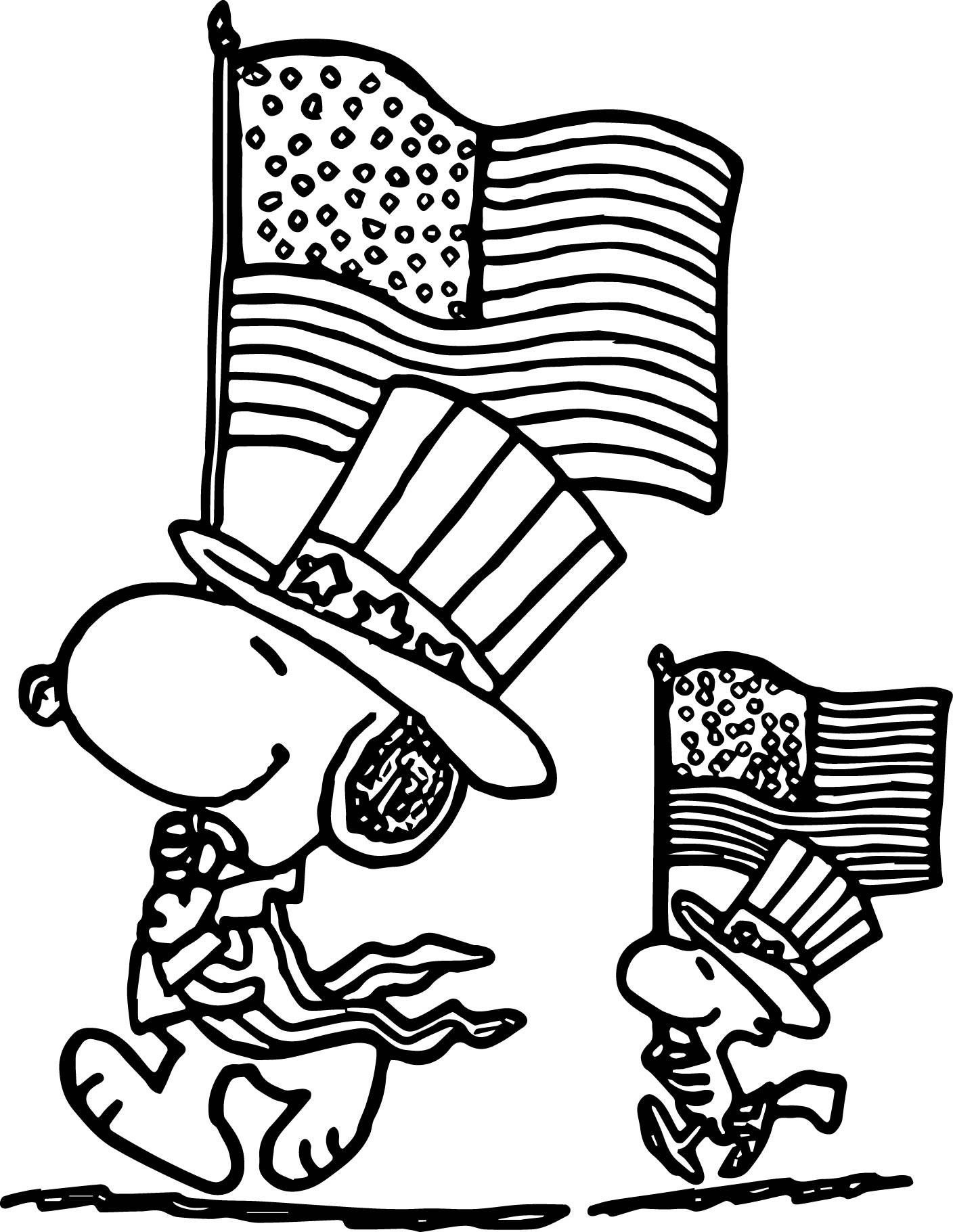 Fourth Of July Coloring Pages
 4th July Snoopy Coloring Page