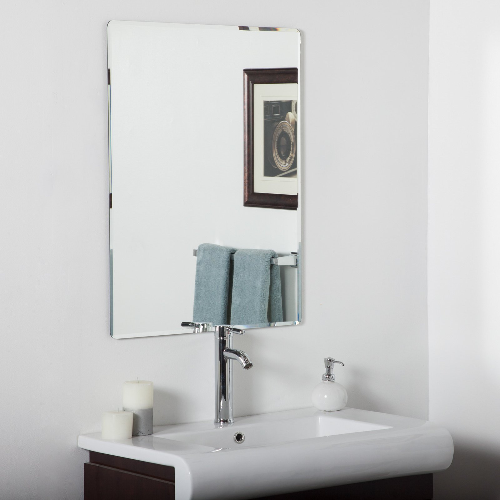 Best ideas about Frameless Bathroom Mirrors
. Save or Pin Décor Wonderland Vera Frameless Bathroom Wall Mirror 24W Now.