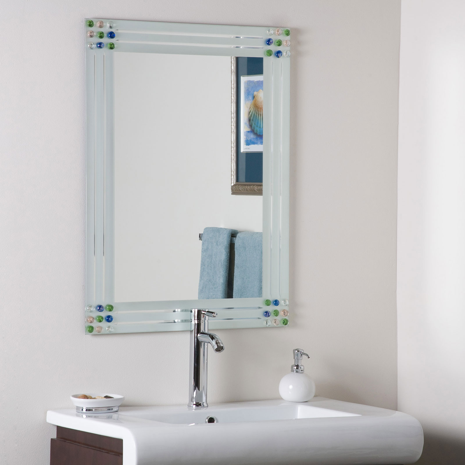 Best ideas about Frameless Bathroom Mirrors
. Save or Pin Bejeweled Frameless Bathroom Mirror by Decor Wonderland in Now.