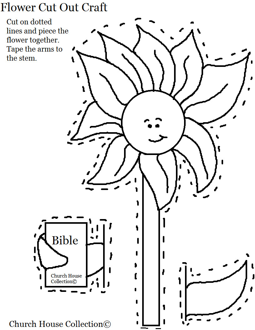 Free Bible Preschool Coloring Sheets And Activity Sheets
 printable summer crafts for kids flower with bible cutout