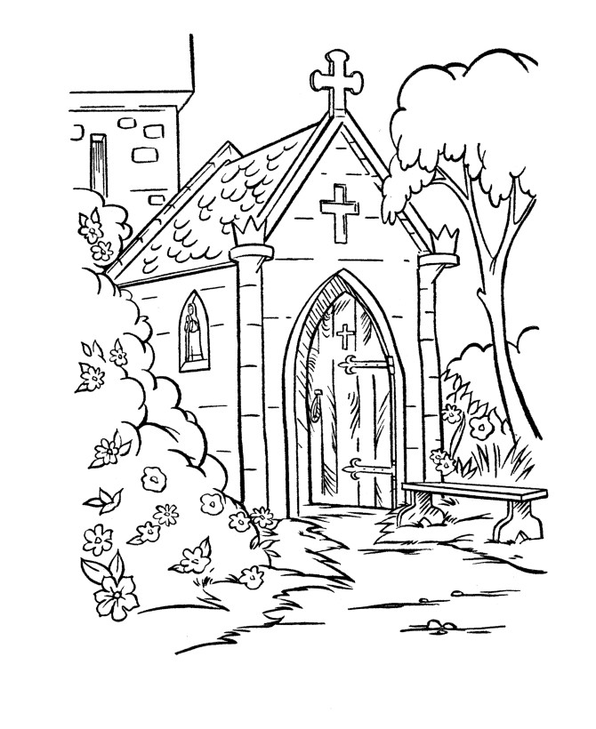 Free Coloring Pages Church
 Church Color Pages Coloring Home