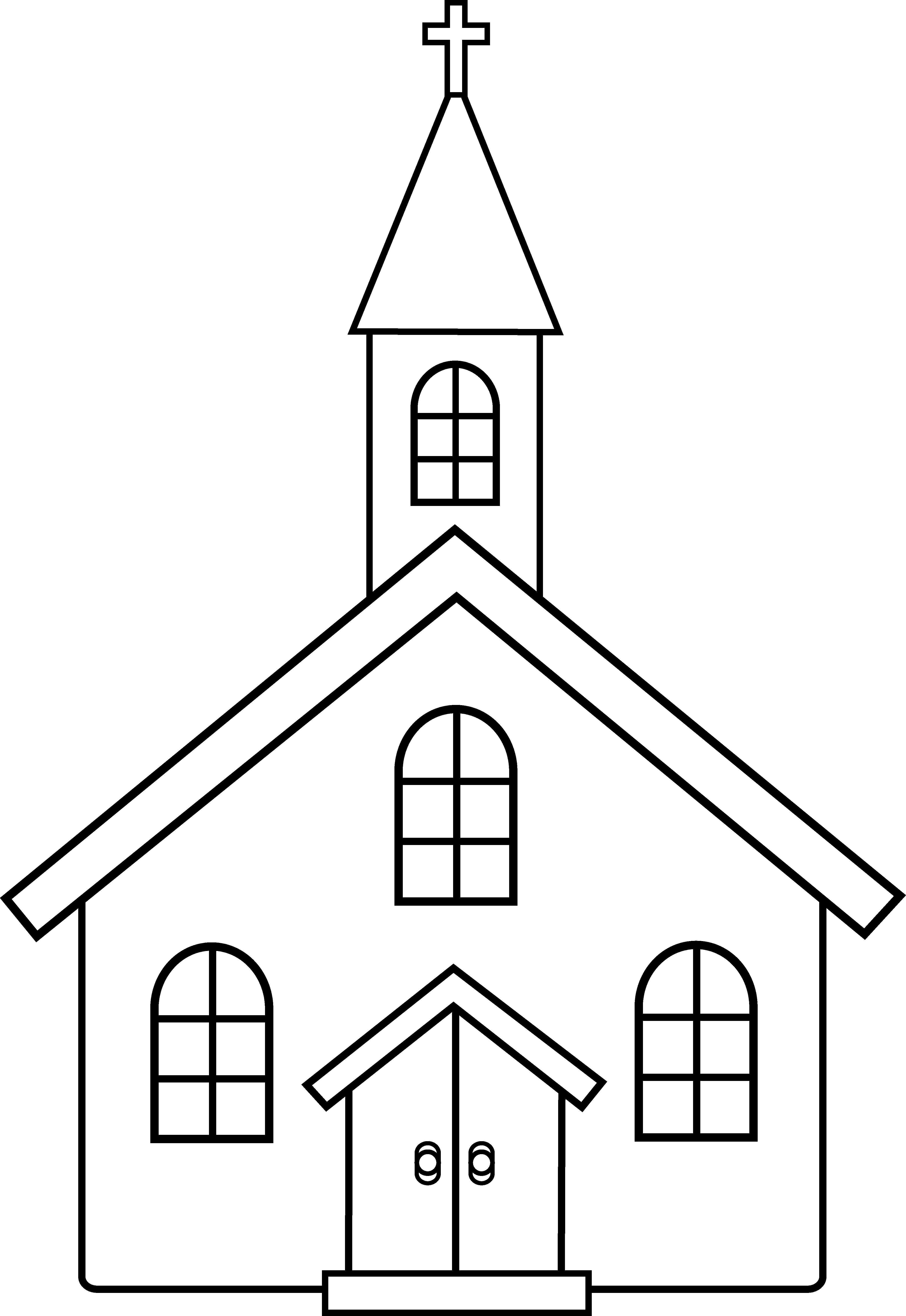 Free Coloring Pages Church
 Little Church Line Art Free Clip Art